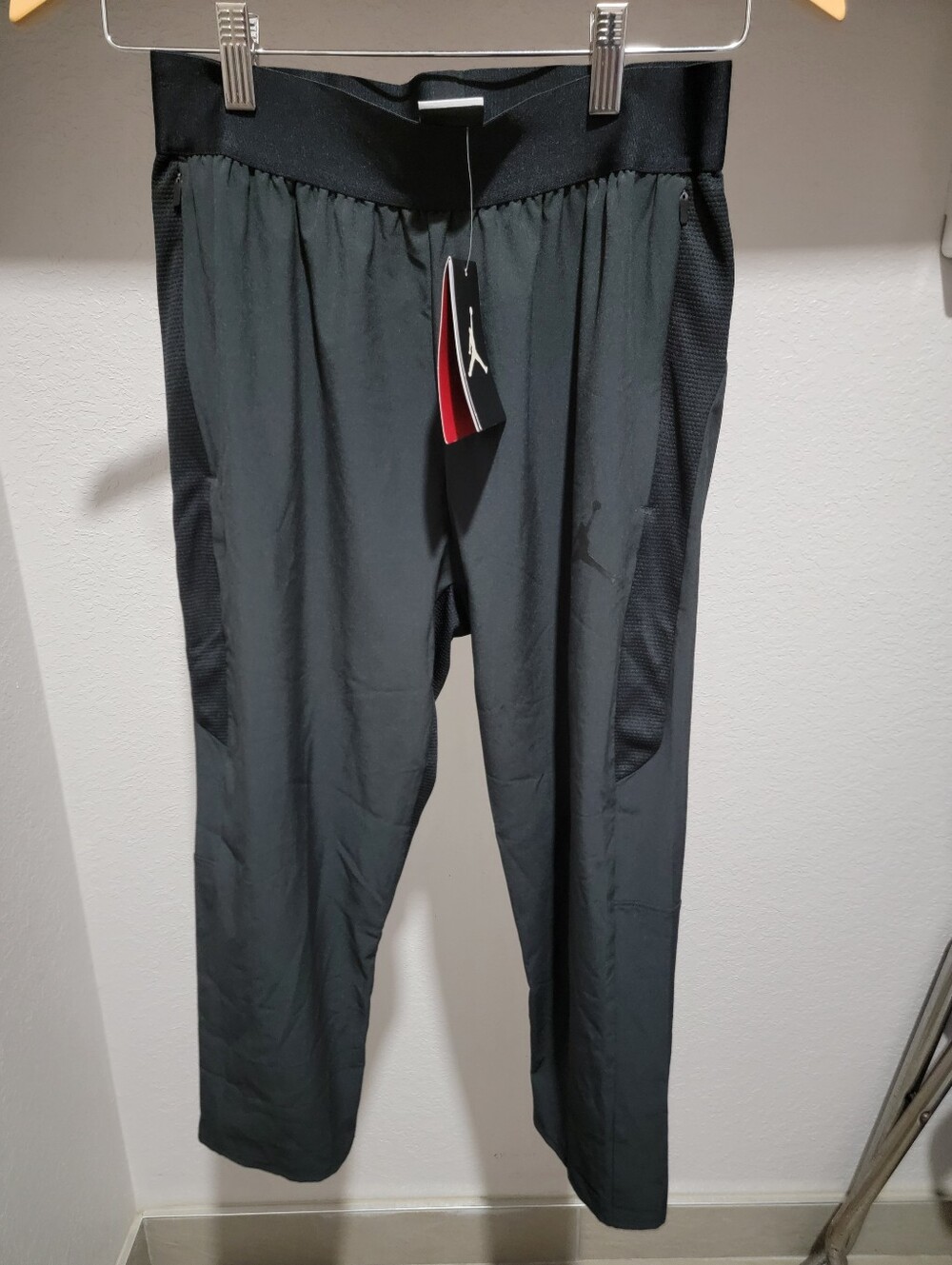 Jordan Black Men’s Performance Joggers with Mesh Panels. New With Tags. Size S
